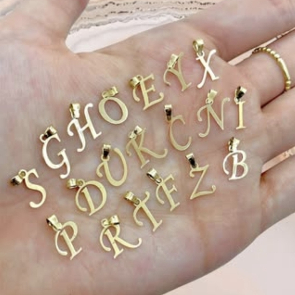 10K Gold Initial Pendant